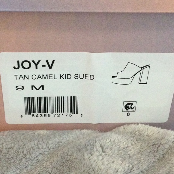 Lisa Vicky Joy Camel Kid Suede Platform Mules Size 9M - Picture 12 of 12